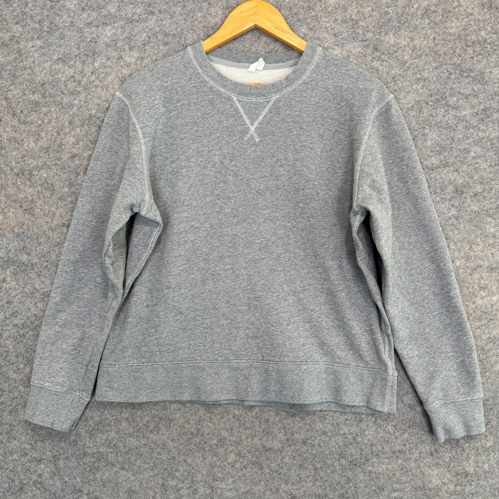 Arket French‎ Terry Sweatershirt Mens Medium V Notch Gray Casual Crew Pullover